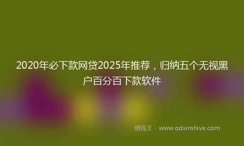 2020年必下款网贷2025年推荐，归纳五个无视黑户百分百下款软件