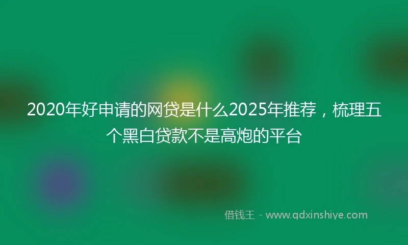 2020年好申请的网贷是什么2025年推荐，梳理五个黑白贷款不是高炮的平台