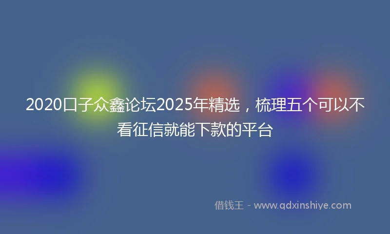 2020口子众鑫论坛2025年精选，梳理五个可以不看征信就能下款的平台