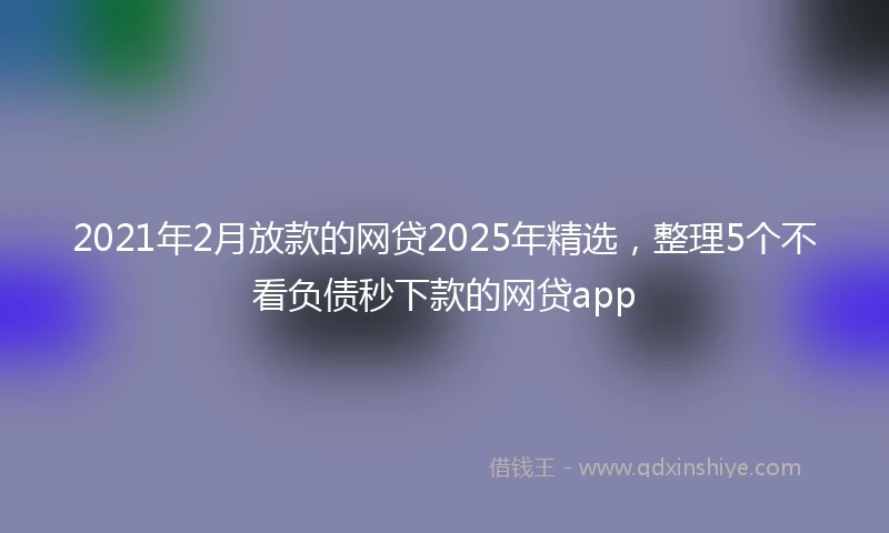 2021年2月放款的网贷2025年精选，整理5个不看负债秒下款的网贷app