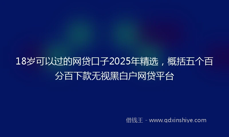 18岁可以过的网贷口子2025年精选，概括五个百分百下款无视黑白户网贷平台