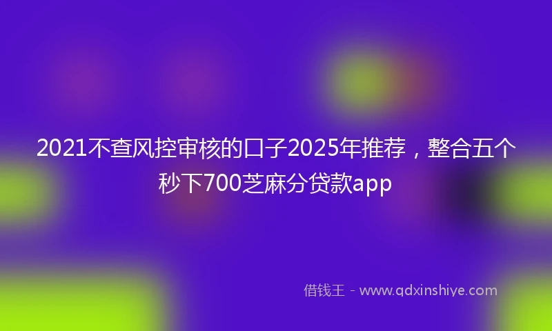 2021不查风控审核的口子2025年推荐，整合五个秒下700芝麻分贷款app