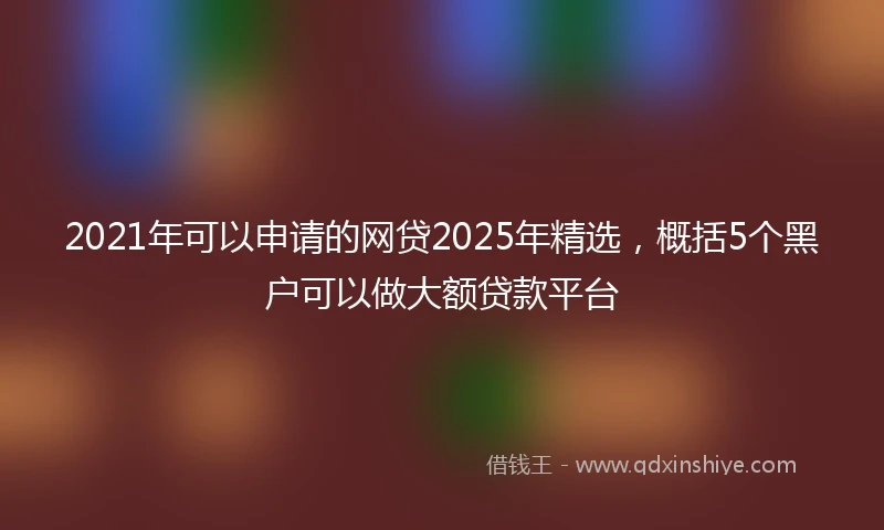 2021年可以申请的网贷2025年精选，概括5个黑户可以做大额贷款平台