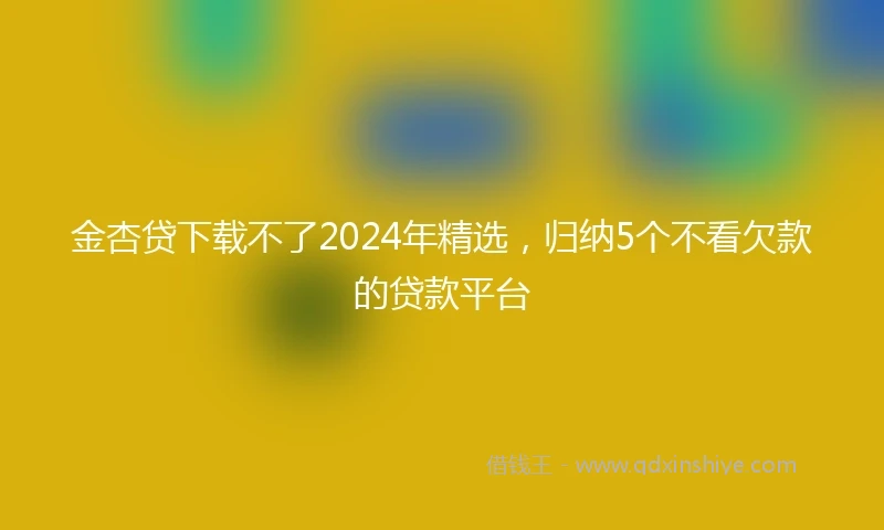 金杏贷下载不了2024年精选，归纳5个不看欠款的贷款平台