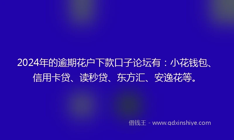 2024年的逾期花户下款口子论坛有：小花钱包、信用卡贷、读秒贷、东方汇、安逸花等。