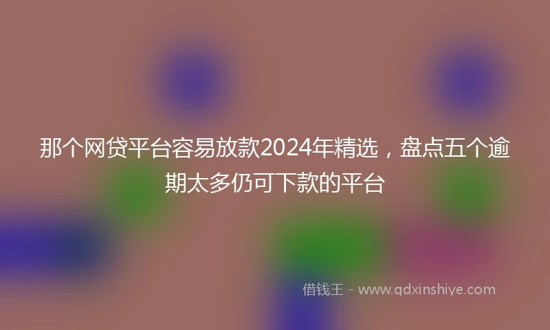 那个网贷平台容易放款2024年精选，盘点五个逾期太多仍可下款的平台