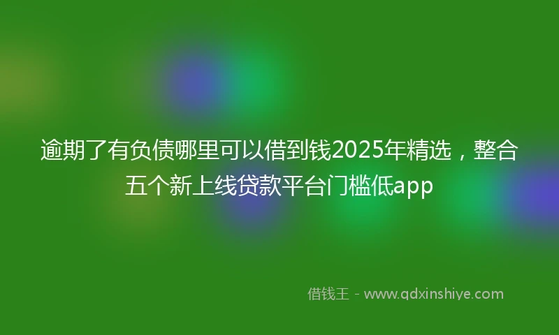 逾期了有负债哪里可以借到钱2025年精选，整合五个新上线贷款平台门槛低app