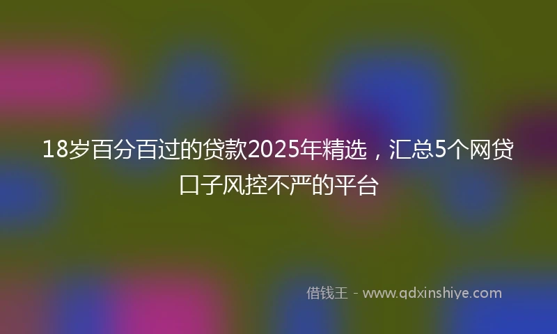 18岁百分百过的贷款2025年精选，汇总5个网贷口子风控不严的平台