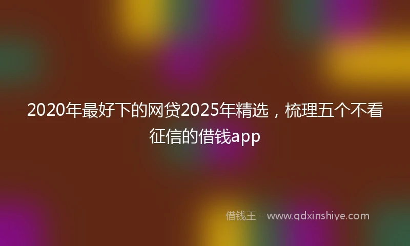 2020年最好下的网贷2025年精选，梳理五个不看征信的借钱app