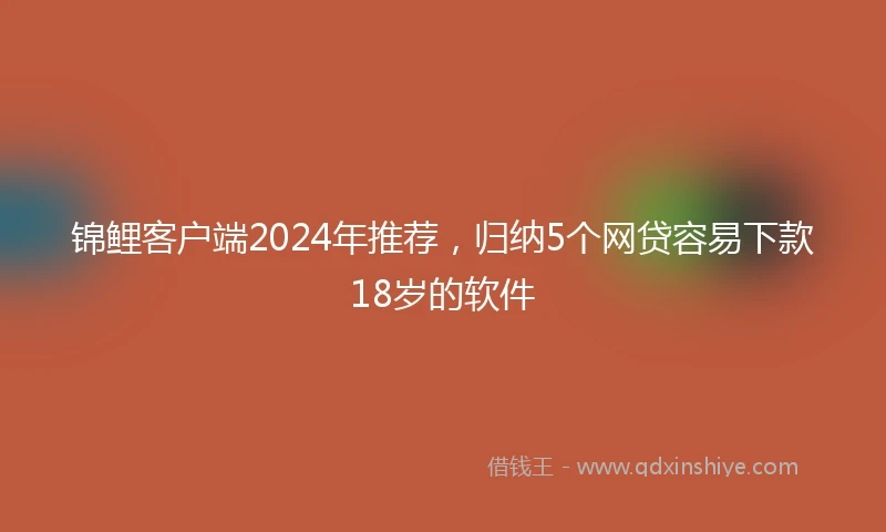 锦鲤客户端2024年推荐，归纳5个网贷容易下款18岁的软件