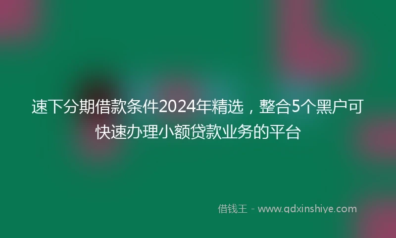 速下分期借款条件2024年精选，整合5个黑户可快速办理小额贷款业务的平台