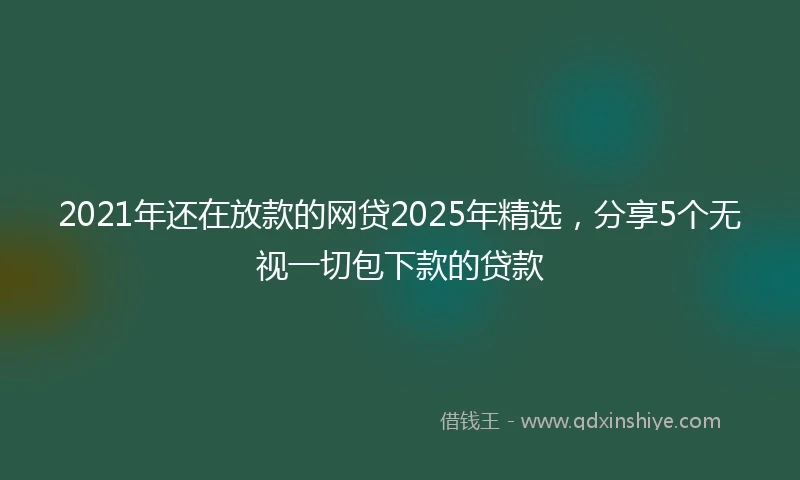 2021年还在放款的网贷2025年精选，分享5个无视一切包下款的贷款