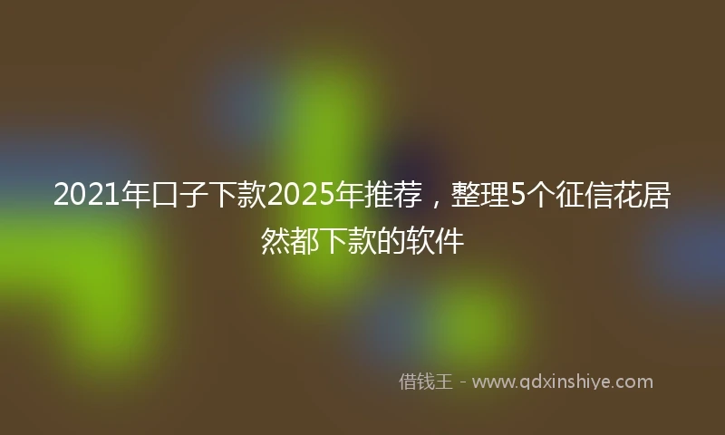 2021年口子下款2025年推荐，整理5个征信花居然都下款的软件
