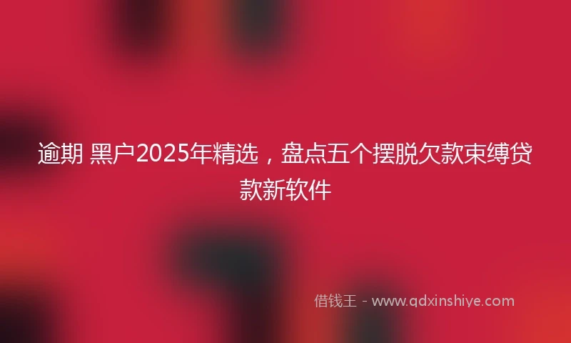 逾期 黑户2025年精选，盘点五个摆脱欠款束缚贷款新软件