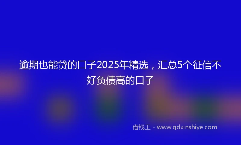 逾期也能贷的口子2025年精选，汇总5个征信不好负债高的口子