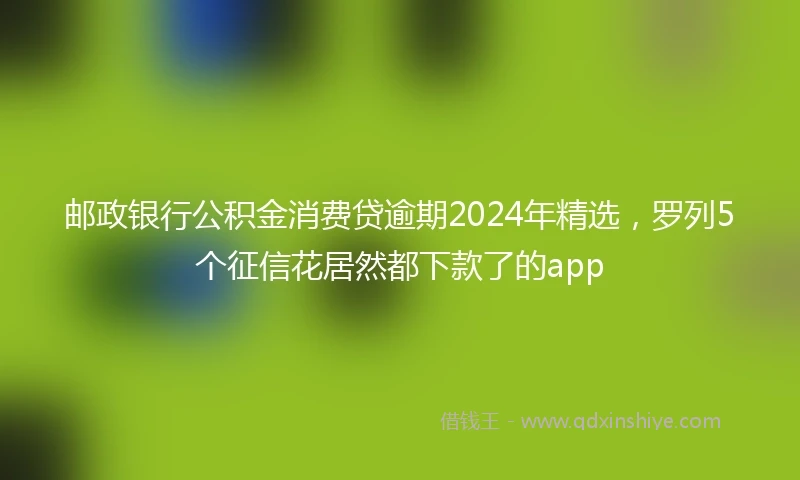 邮政银行公积金消费贷逾期2024年精选，罗列5个征信花居然都下款了的app