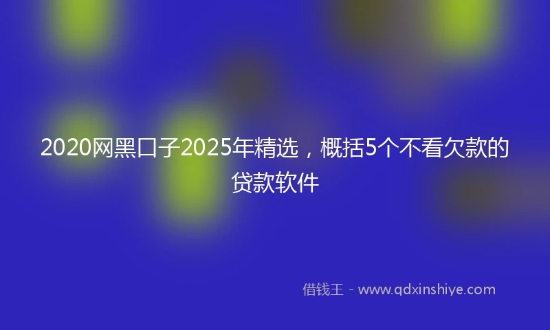 2020网黑口子2025年精选，概括5个不看欠款的贷款软件