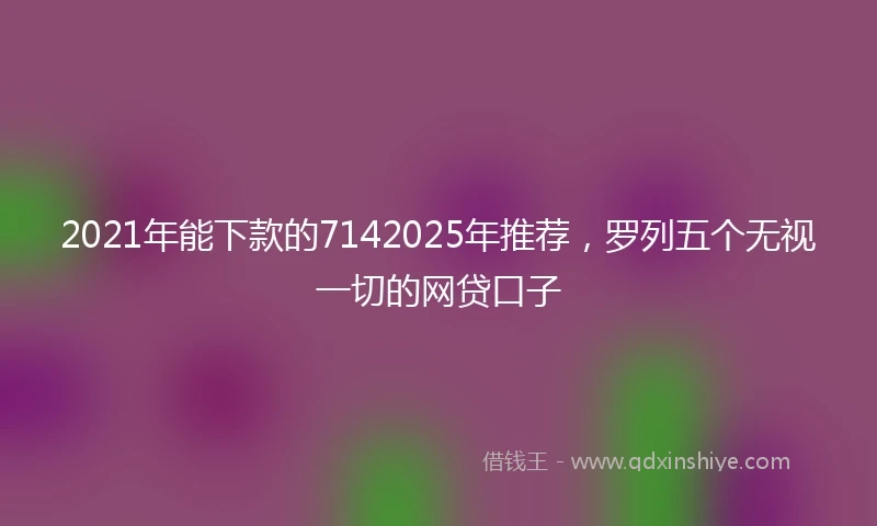 2021年能下款的7142025年推荐，罗列五个无视一切的网贷口子