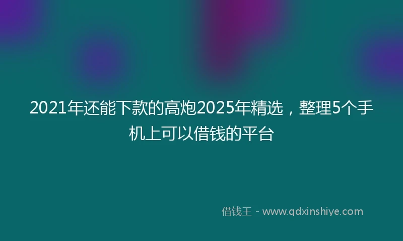 2021年还能下款的高炮2025年精选，整理5个手机上可以借钱的平台