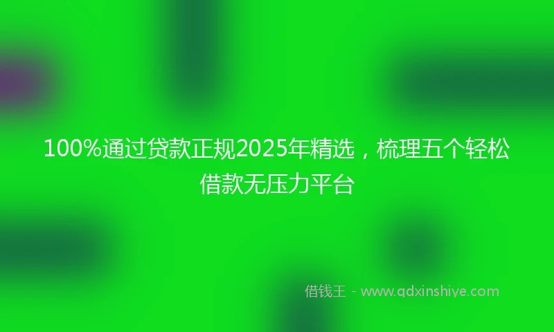 100%通过贷款正规2025年精选，梳理五个轻松借款无压力平台