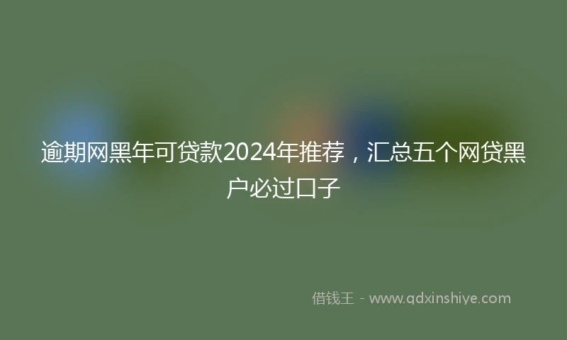 逾期网黑年可贷款2024年推荐，汇总五个网贷黑户必过口子