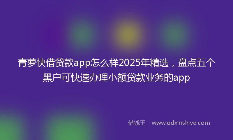 青萝快借贷款app怎么样2025年精选，盘点五个黑户可快速办理小额贷款业务的app