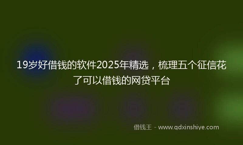 19岁好借钱的软件2025年精选，梳理五个征信花了可以借钱的网贷平台