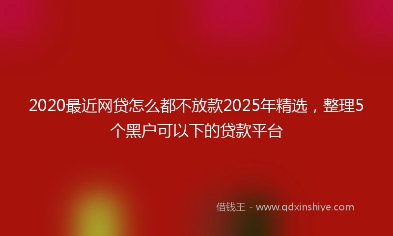 2020最近网贷怎么都不放款2025年精选，整理5个黑户可以下的贷款平台