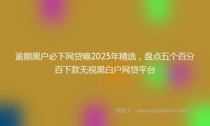 逾期黑户必下网贷嘛2025年精选，盘点五个百分百下款无视黑白户网贷平台