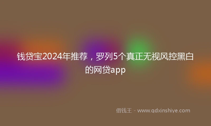 钱贷宝2024年推荐，罗列5个真正无视风控黑白的网贷app