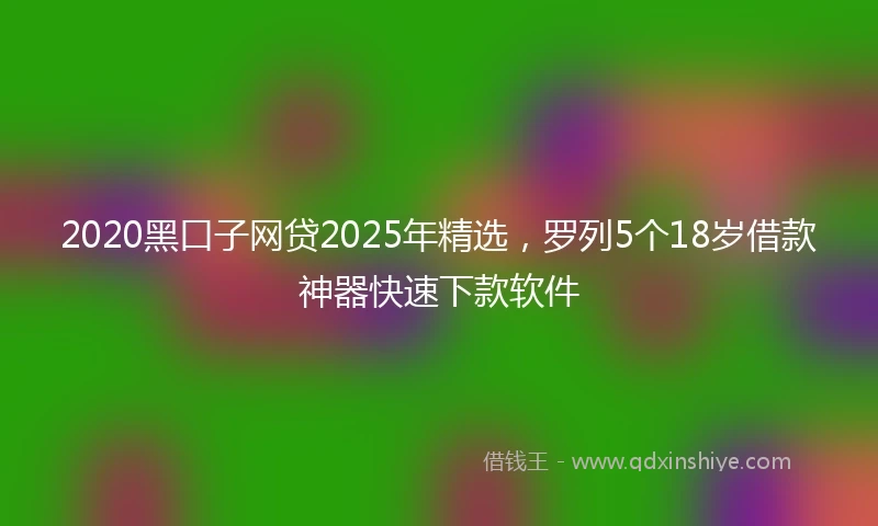 2020黑口子网贷2025年精选，罗列5个18岁借款神器快速下款软件