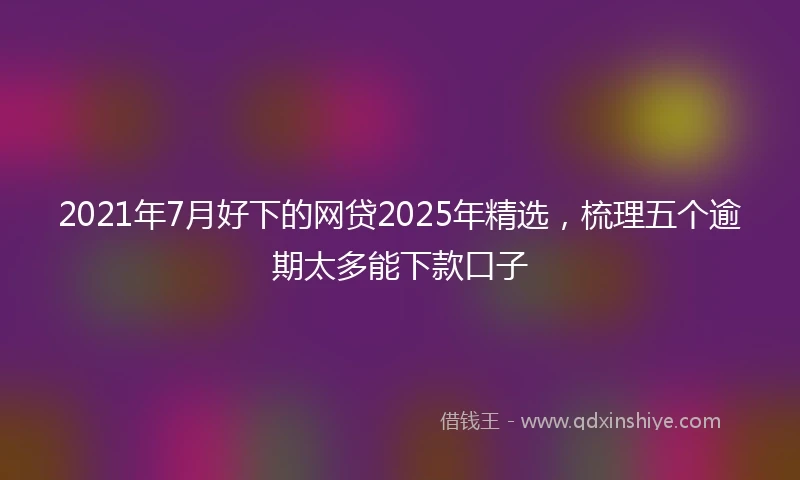 2021年7月好下的网贷2025年精选，梳理五个逾期太多能下款口子