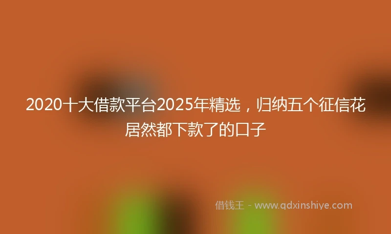 2020十大借款平台2025年精选，归纳五个征信花居然都下款了的口子