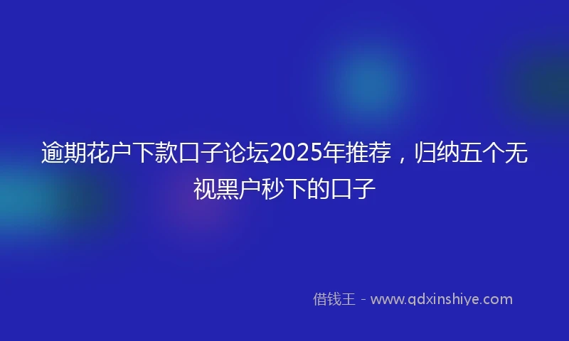 逾期花户下款口子论坛2025年推荐，归纳五个无视黑户秒下的口子