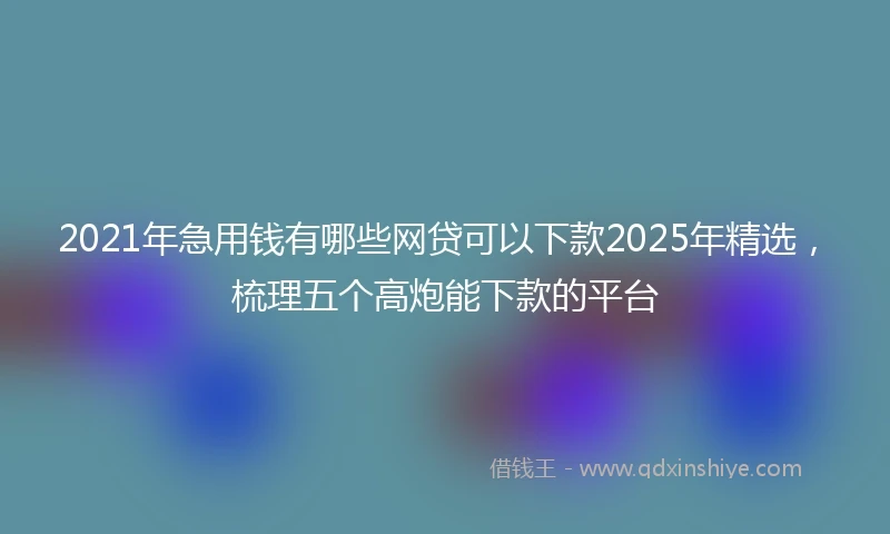 2021年急用钱有哪些网贷可以下款2025年精选，梳理五个高炮能下款的平台