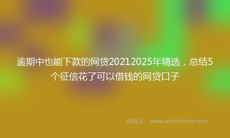 逾期中也能下款的网贷20212025年精选，总结5个征信花了可以借钱的网贷口子