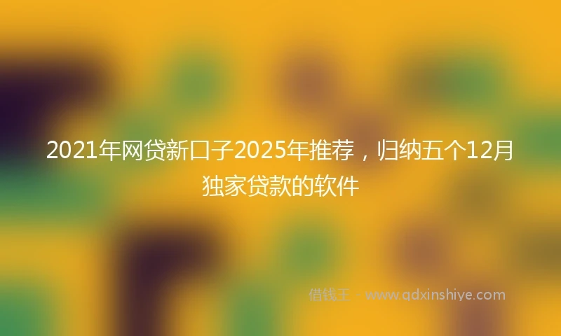 2021年网贷新口子2025年推荐，归纳五个12月独家贷款的软件