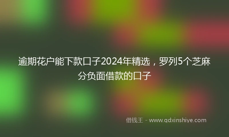 逾期花户能下款口子2024年精选，罗列5个芝麻分负面借款的口子