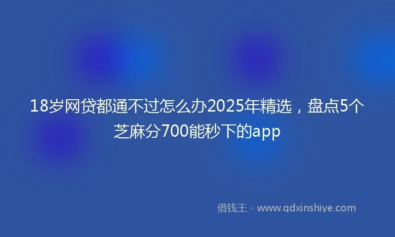 18岁网贷都通不过怎么办2025年精选，盘点5个芝麻分700能秒下的app