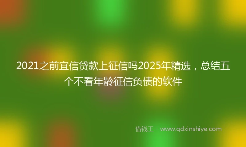 2021之前宜信贷款上征信吗2025年精选，总结五个不看年龄征信负债的软件