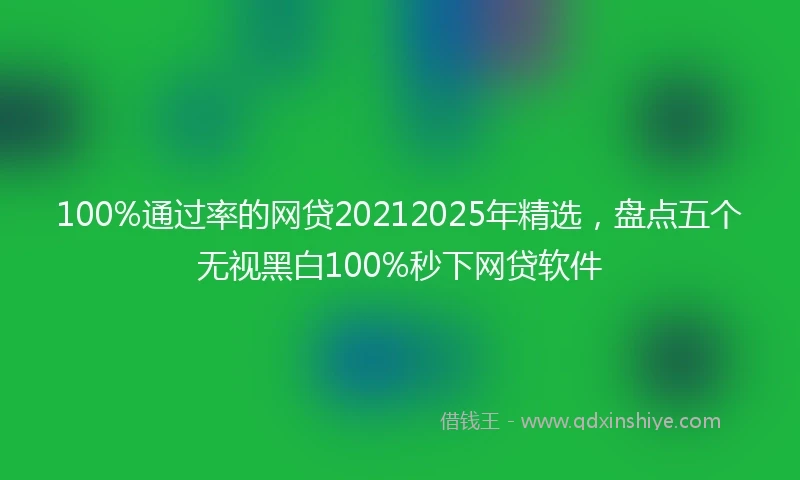 100%通过率的网贷20212025年精选，盘点五个无视黑白100%秒下网贷软件