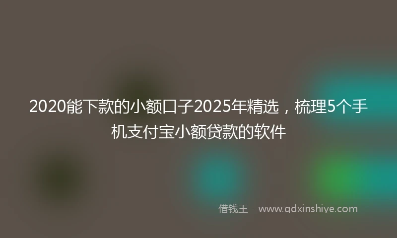 2020能下款的小额口子2025年精选，梳理5个手机支付宝小额贷款的软件