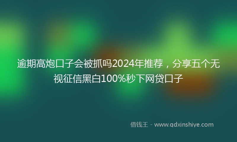逾期高炮口子会被抓吗2024年推荐，分享五个无视征信黑白100%秒下网贷口子