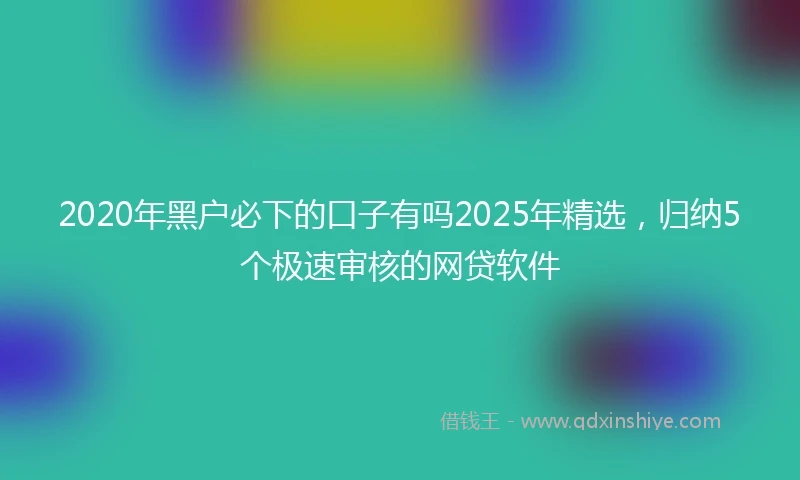 2020年黑户必下的口子有吗2025年精选，归纳5个极速审核的网贷软件