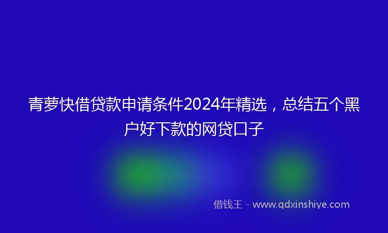 青萝快借贷款申请条件2024年精选，总结五个黑户好下款的网贷口子