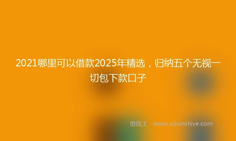 2021哪里可以借款2025年精选，归纳五个无视一切包下款口子