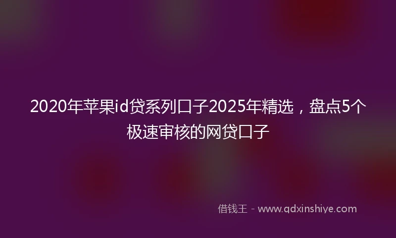 2020年苹果id贷系列口子2025年精选，盘点5个极速审核的网贷口子
