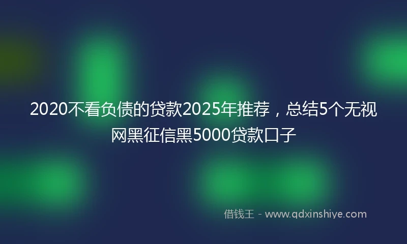 2020不看负债的贷款2025年推荐，总结5个无视网黑征信黑5000贷款口子