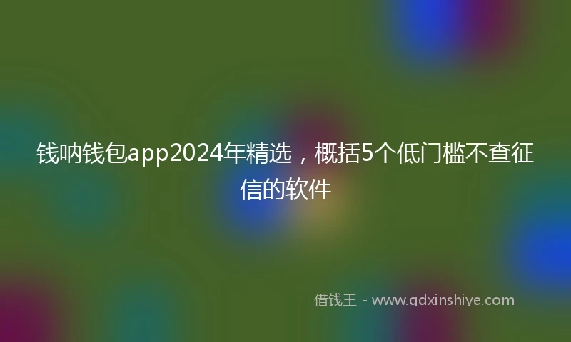 钱呐钱包app2024年精选，概括5个低门槛不查征信的软件