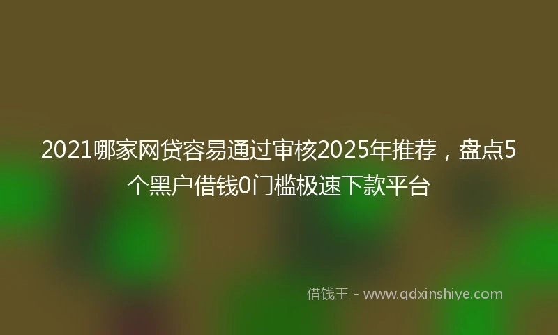 2021哪家网贷容易通过审核2025年推荐，盘点5个黑户借钱0门槛极速下款平台